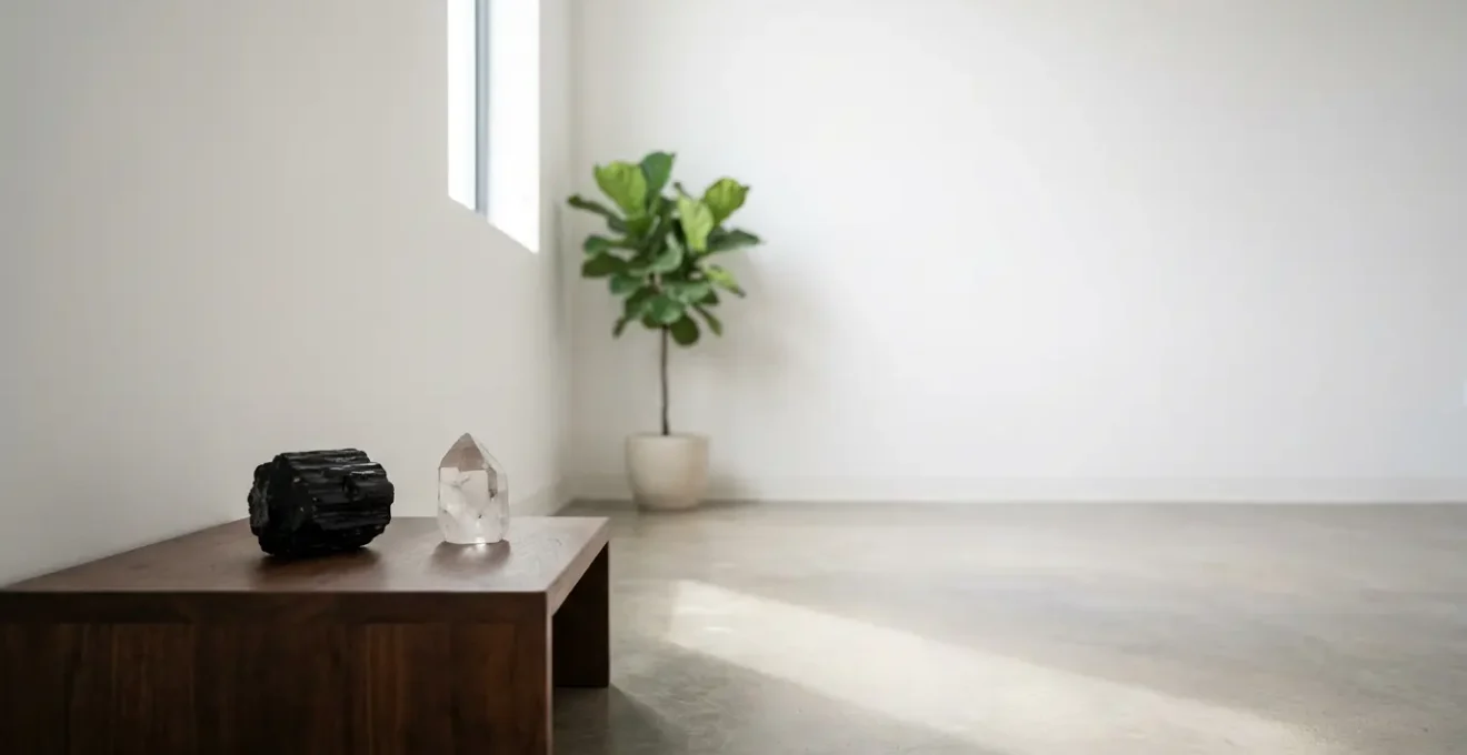 Tormalina nera e quarzo trasparente in equilibrio simboleggiano protezione senza isolamento